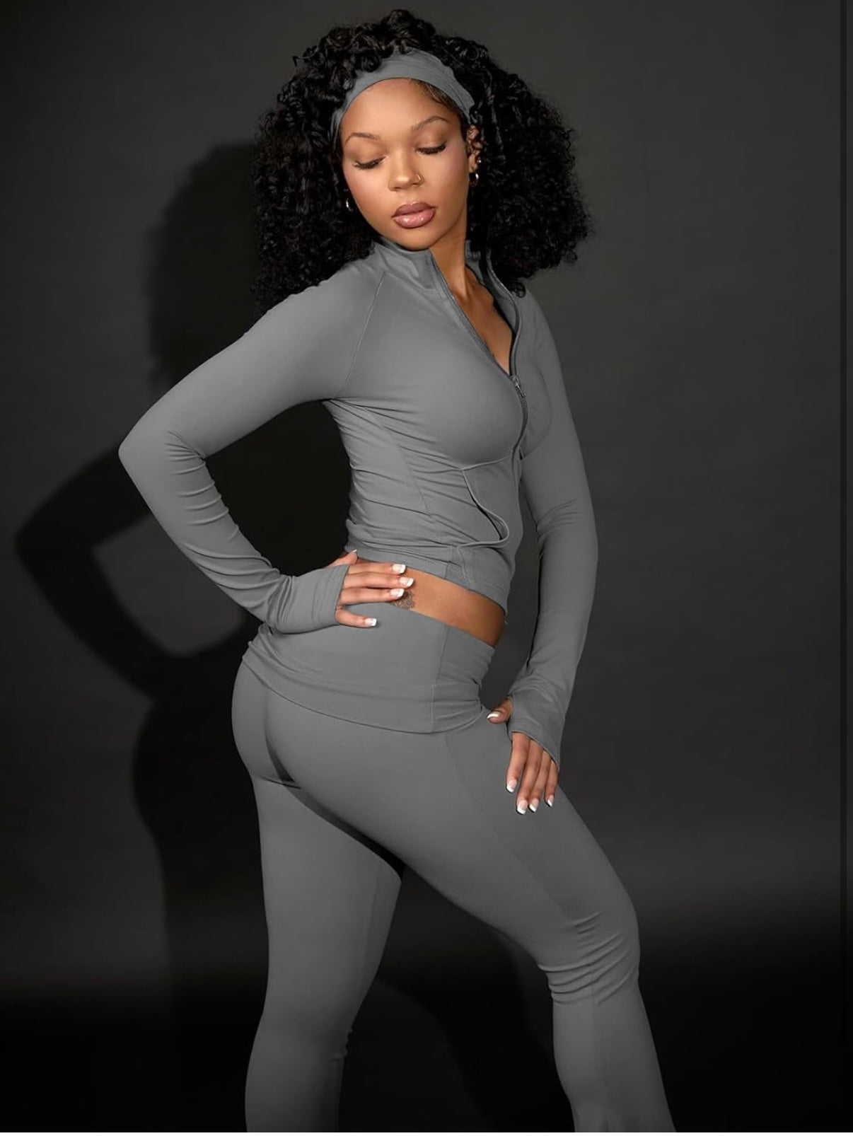 Headband Tracksuit Set Gray