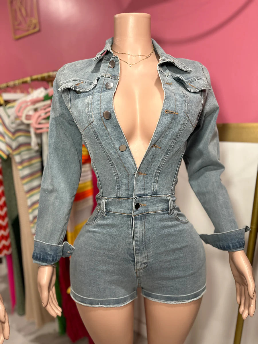 Mia Denim Romper