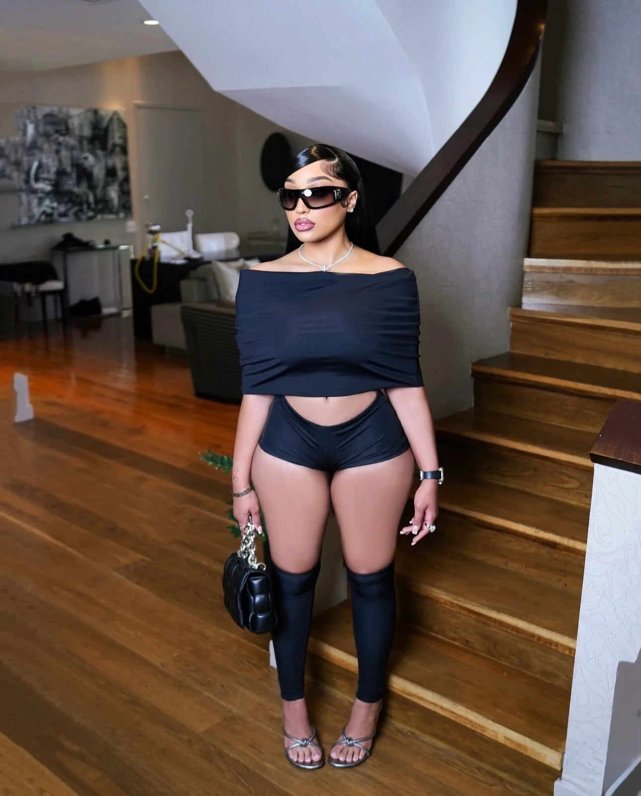 Off Shoulder Short Sleeve Set