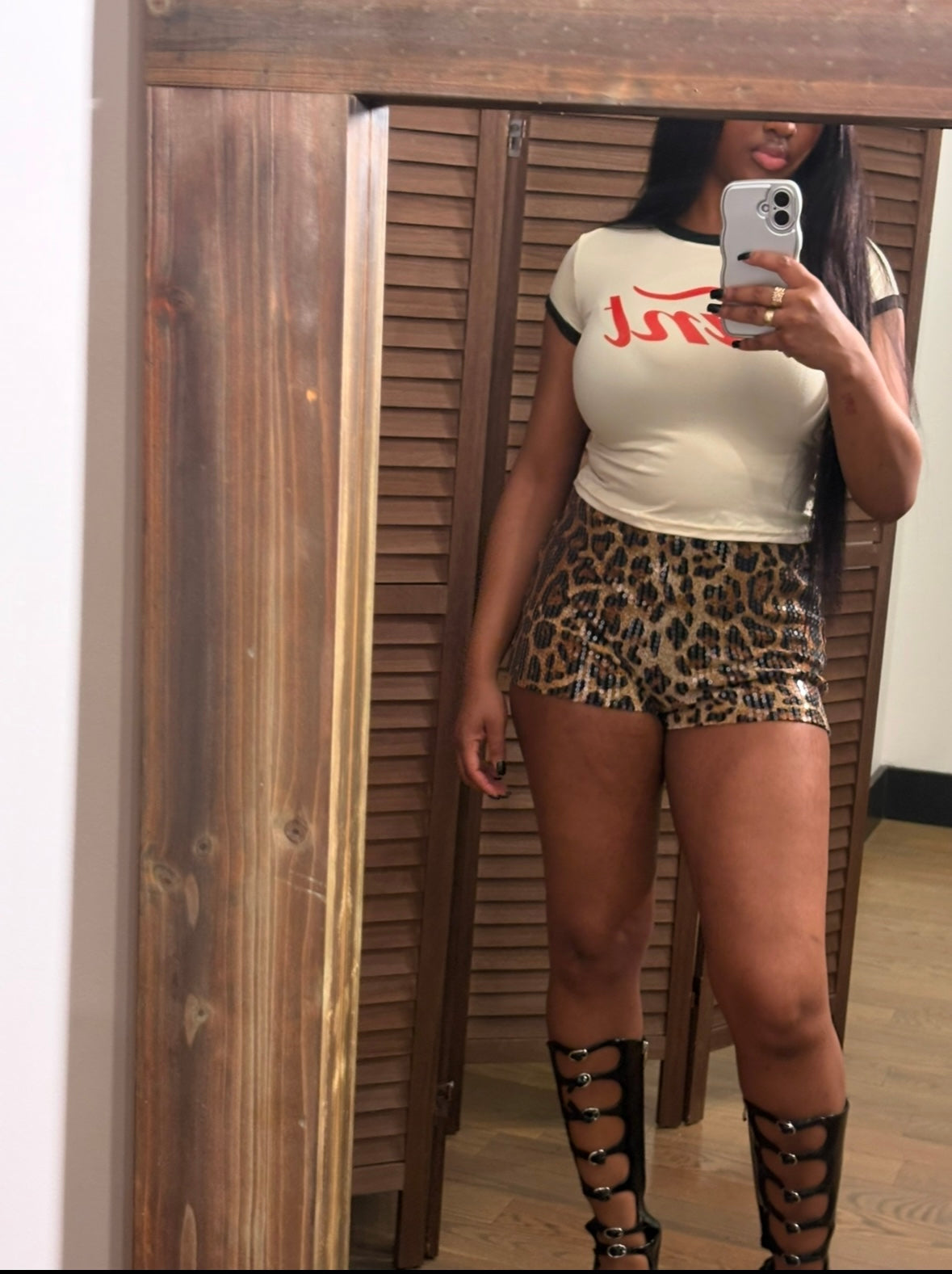 Leopard Sequin Shorts