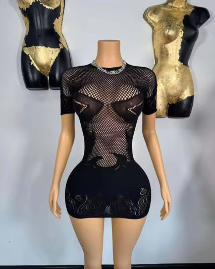 Flame Dress Black