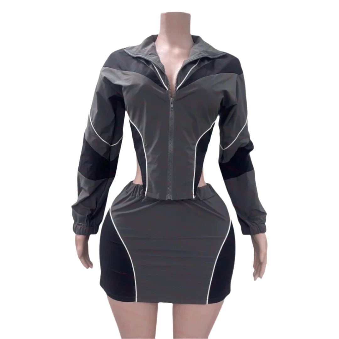 Reflective Skirt Set