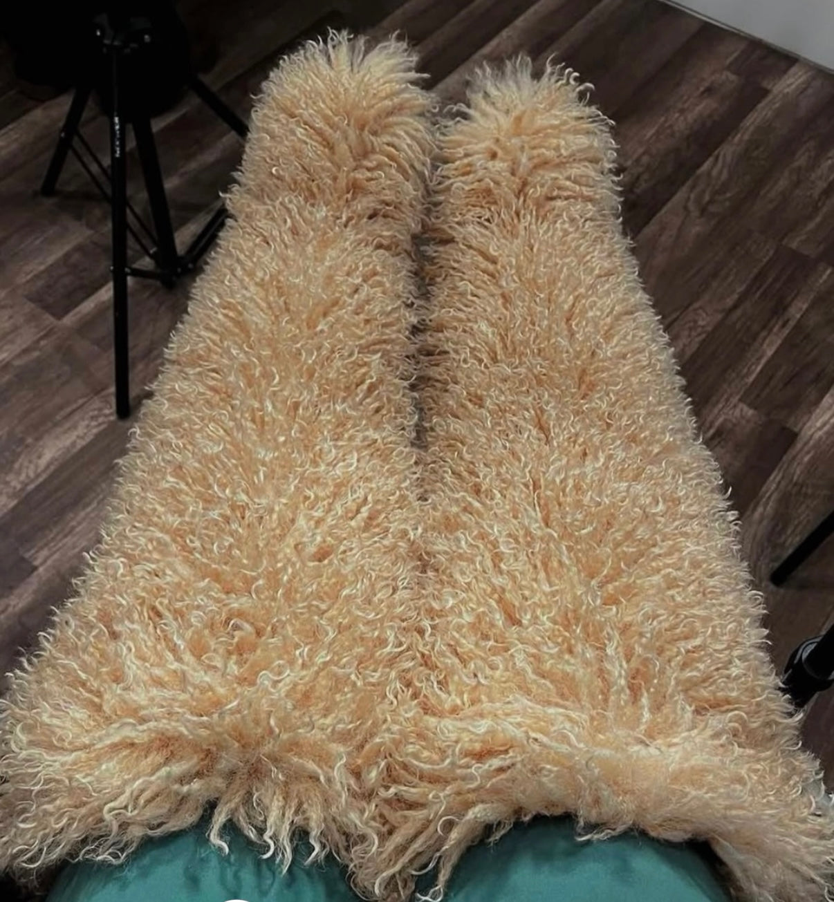 Beige Monogolian Fur Boots
