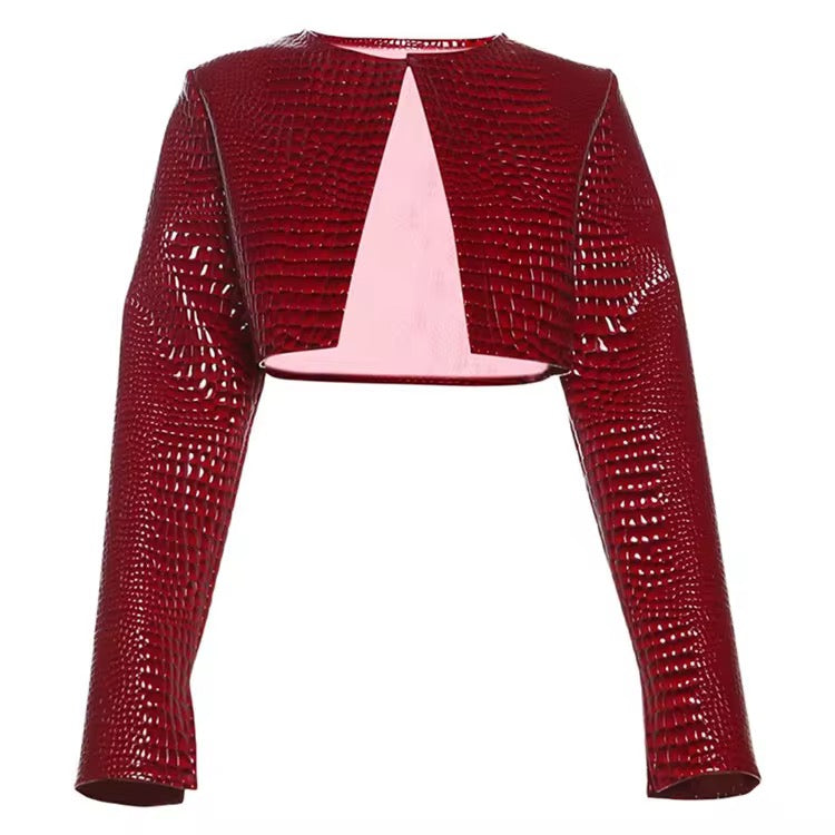 Snakeskin Crop jacket