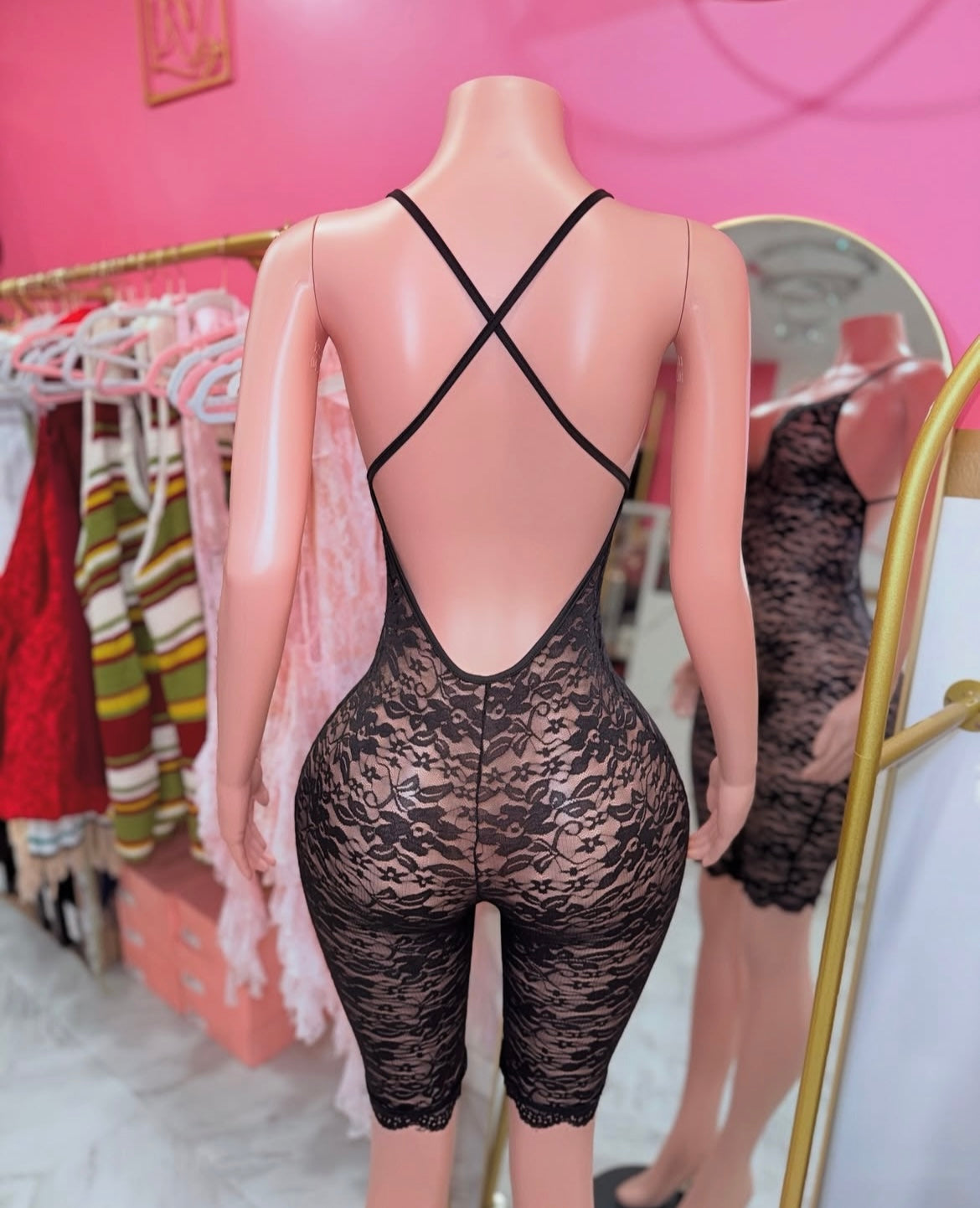 Backless Lace Romper