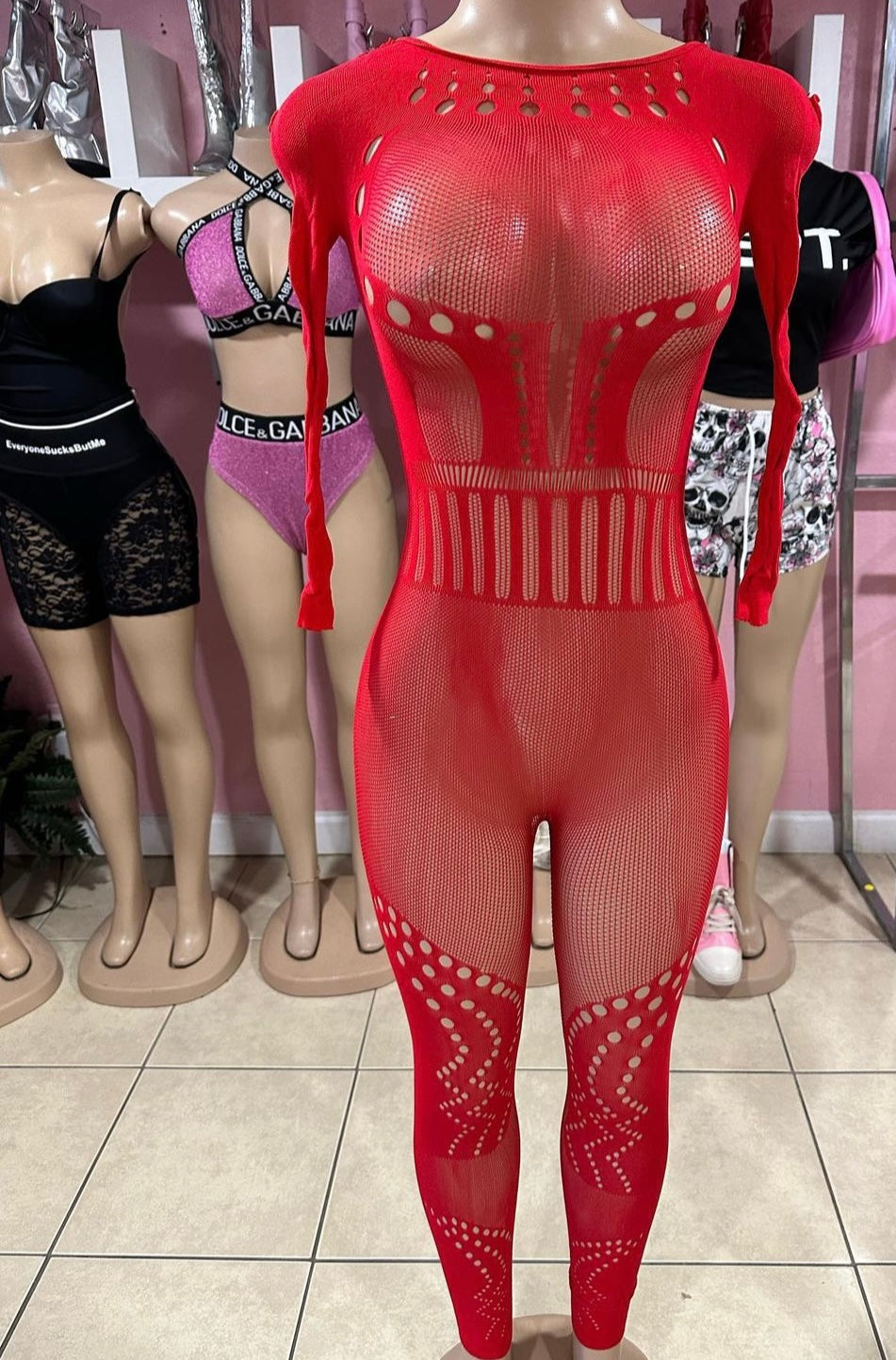 Bad Girl Jumpsuit Red