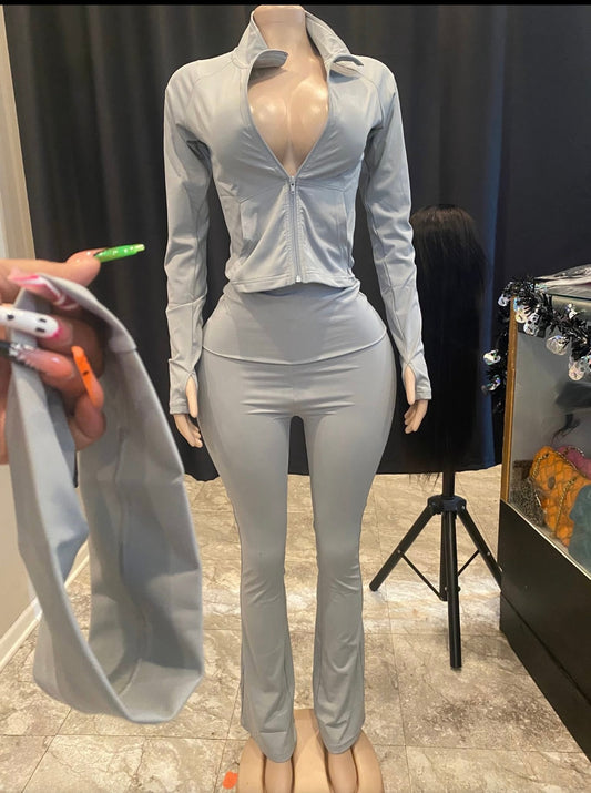 Headband Tracksuit Set Gray