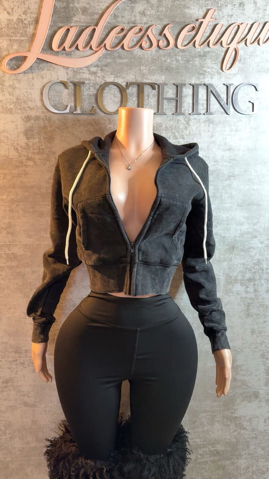 Acid Washed Hooded Set