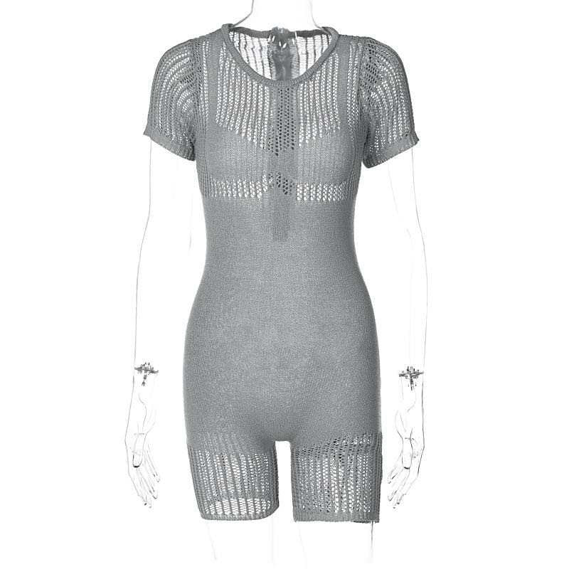 Gray Bodycon Knitted romper