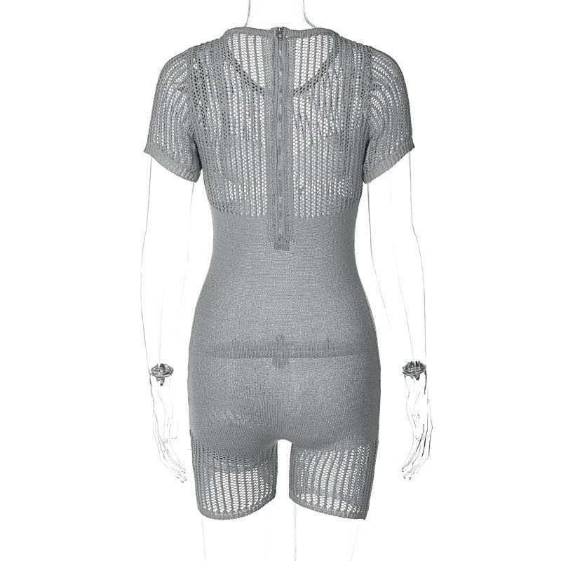 Gray Bodycon Knitted romper