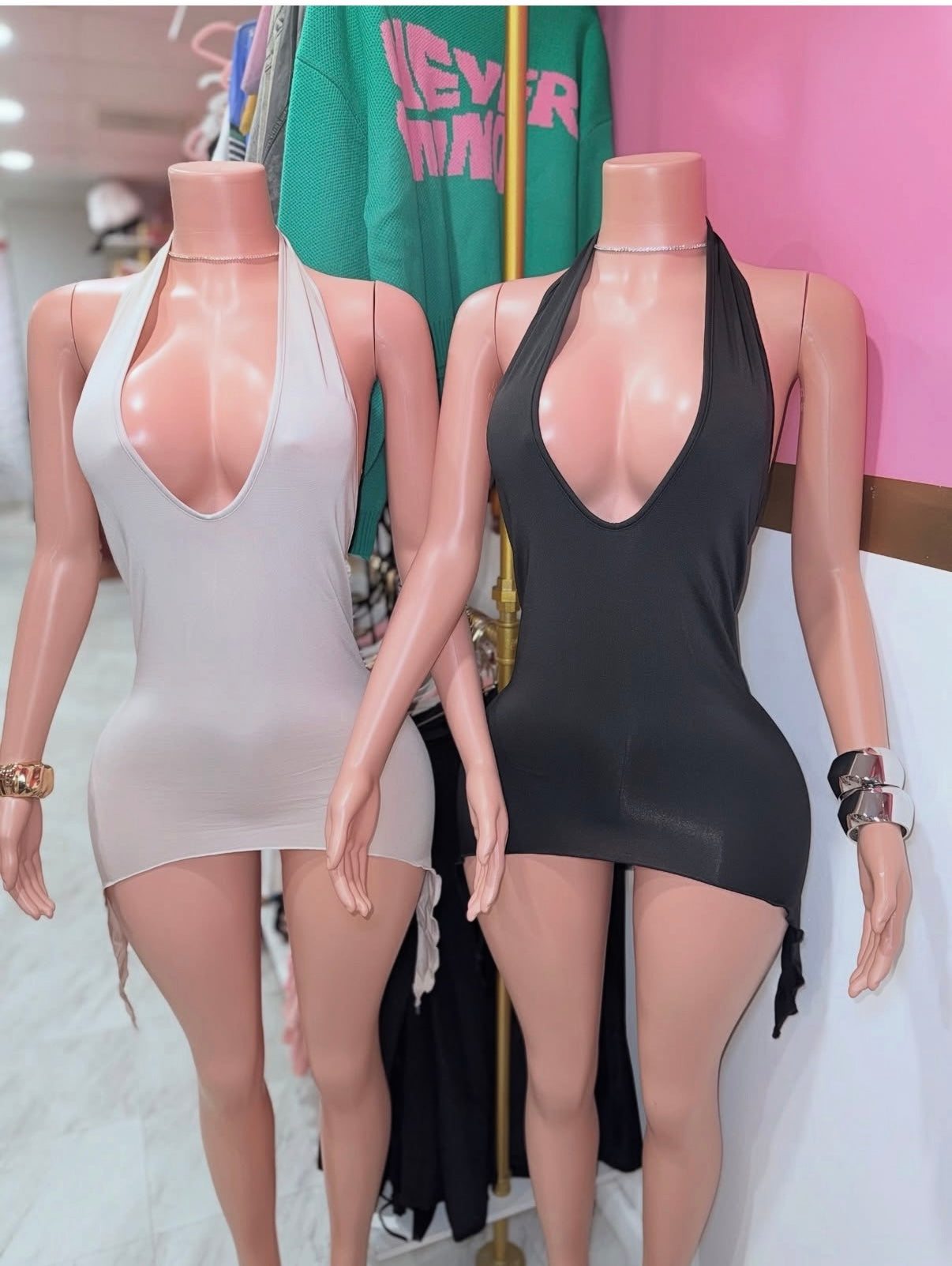 Drape Backless Mini Dress