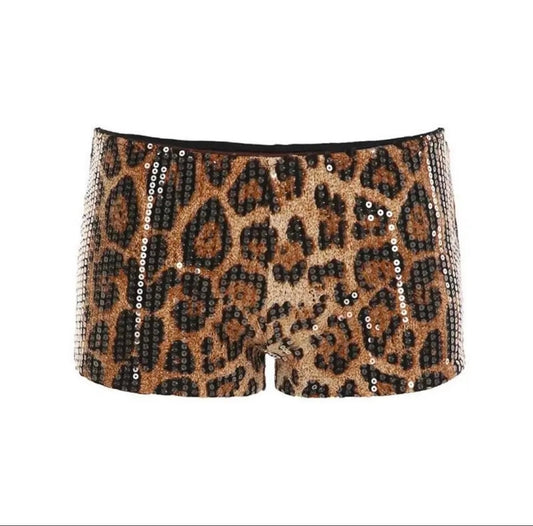 Leopard Sequin Shorts