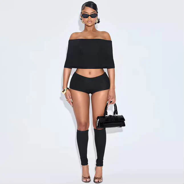 Off Shoulder Short Sleeve Set