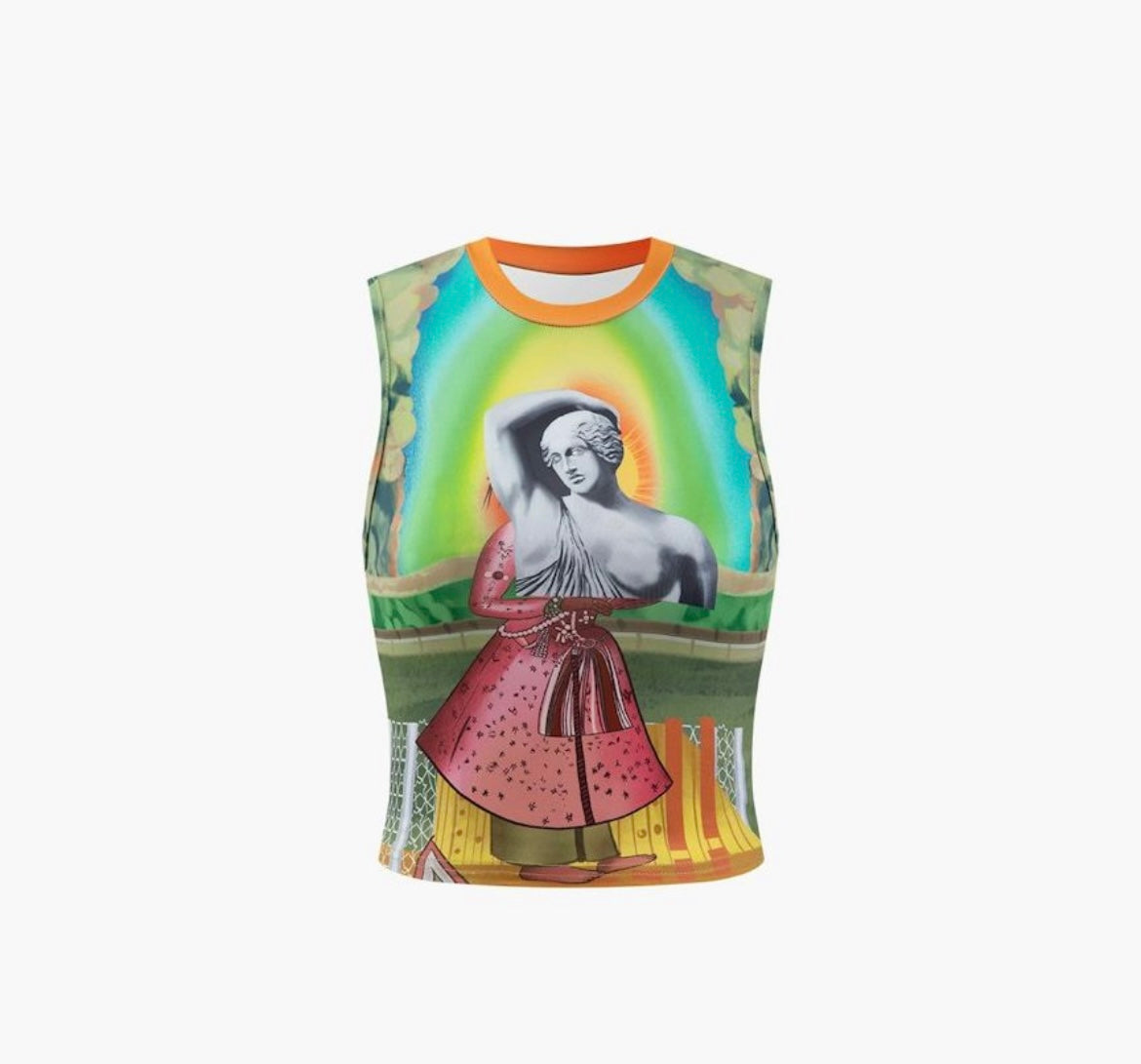 Retro Statue Print Tank Top