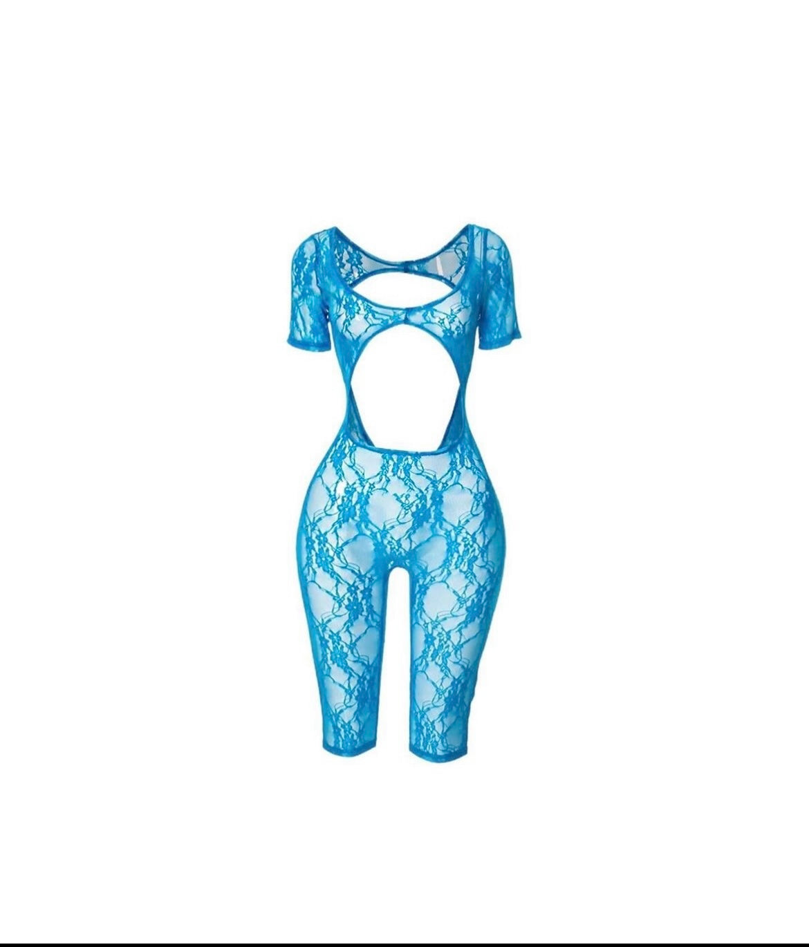 Blue Mesh Romper