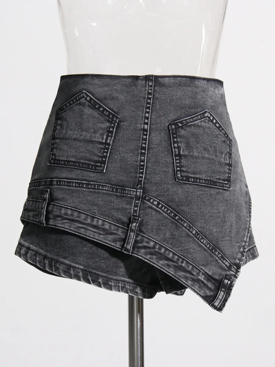 Denim skort