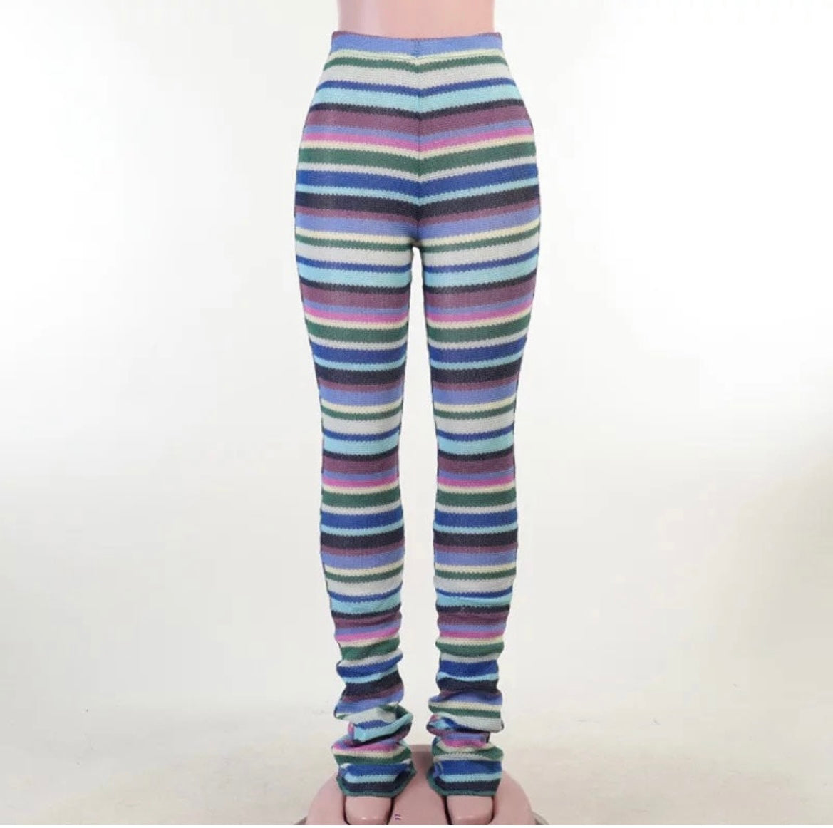 Striped knitted trousers