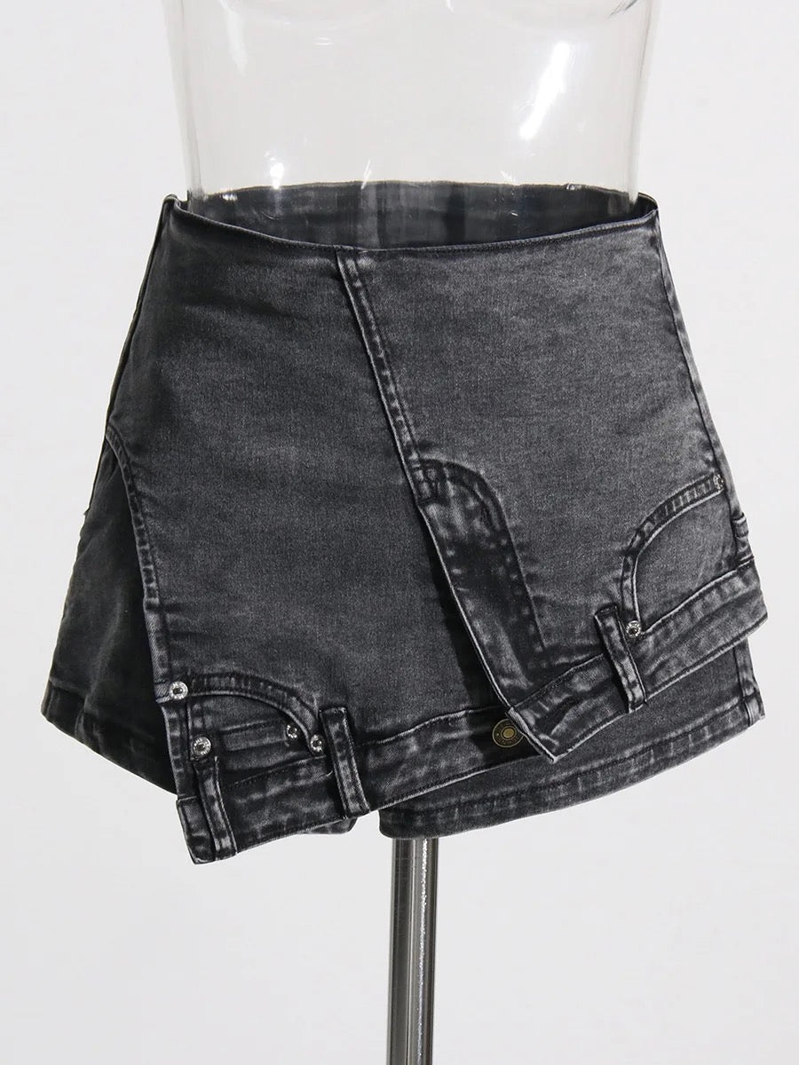 Denim skort